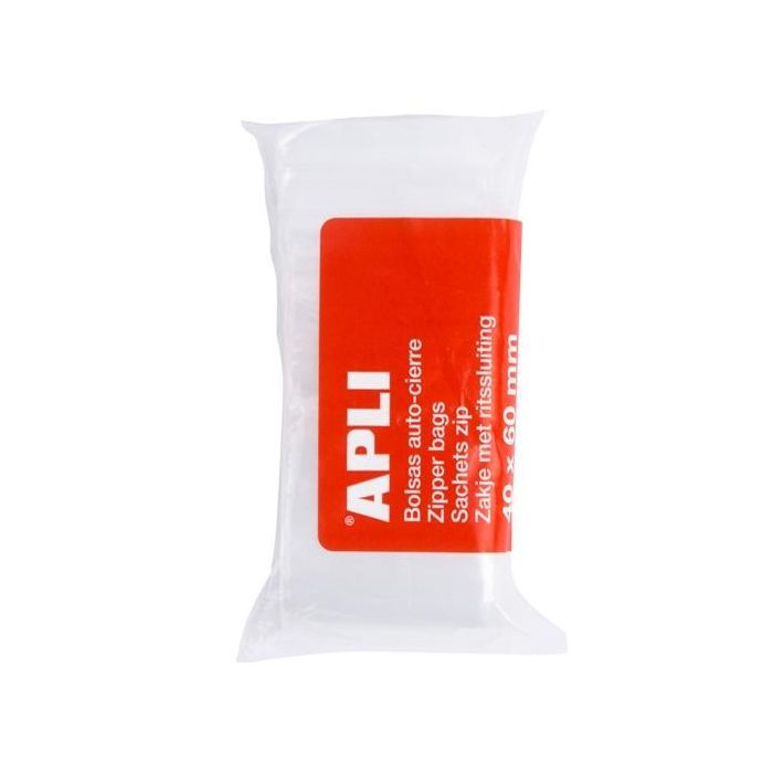 Apli Bolsas Autocierre 40x60 mm Ldpe Transparente Pack 100 Ud Apli Bolsas Autocierre 40x60 mm Ldpe Transparente Pack 100 Ud