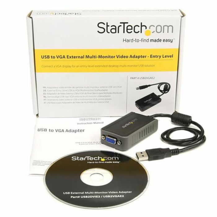 Adaptador USB a VGA Startech USB2VGAE2 Negro 2 Adaptador USB a VGA Startech USB2VGAE2 Negro 2