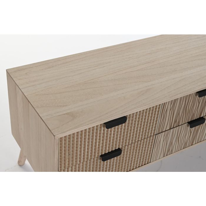 DKD Home Decor Mueble para Televisión Estilo Boho Marrón, Materiales Abeto y MDF, Medidas 120 cm Ancho x 40 cm Fondo x 47 cm Alto 1