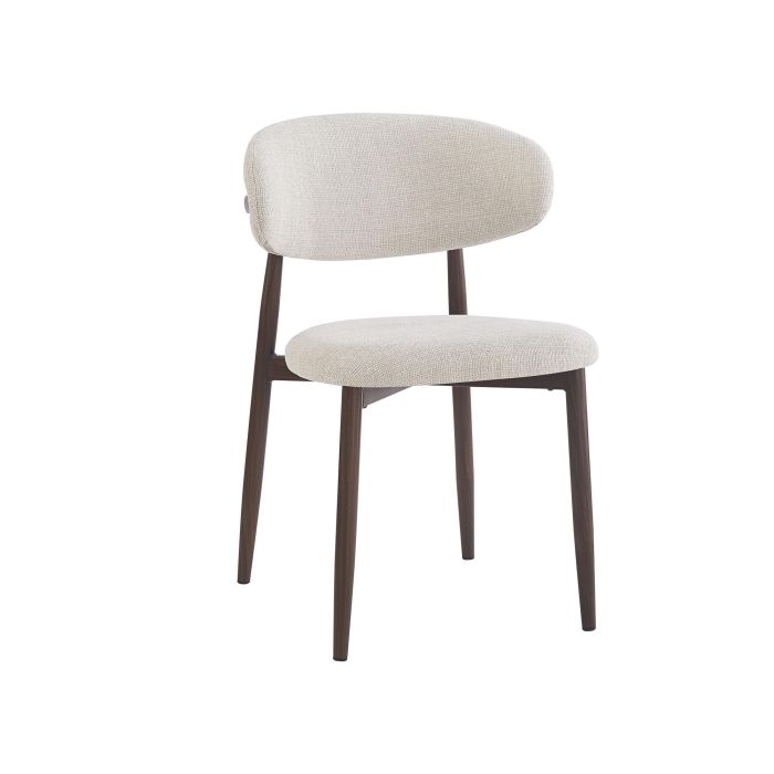 DKD Home Decor Silla Urban Crudo Nogal 52x78x54 cm, de Metal y Poliéster (2 Unidades)