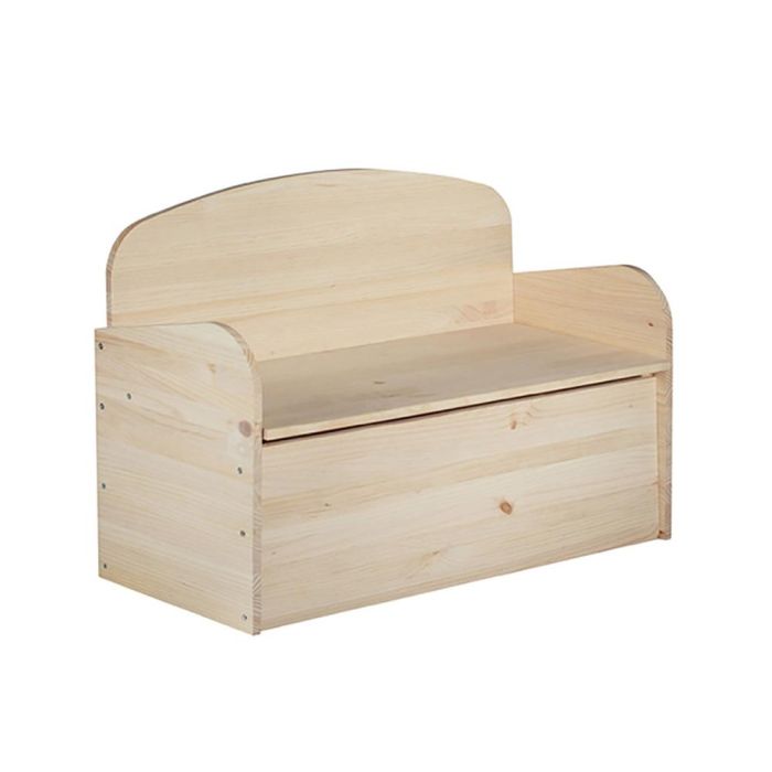 Astigarraga Banco baúl deco de pino macizo 90 x 62 x 38 cm