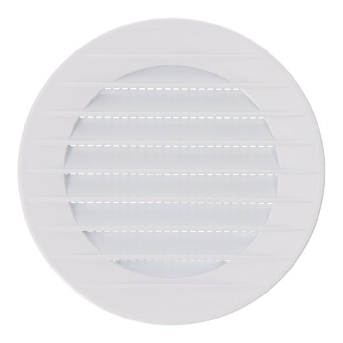 Rejilla ventilación redonda empotrable con mosquitera ø80mm abs blanca