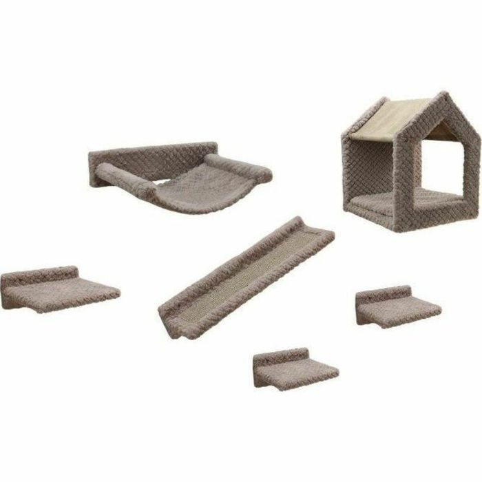 Kerbl KER4018653390238 Rocódromo para gatos Monte Baldo 6 piezas Gris Caseta grande