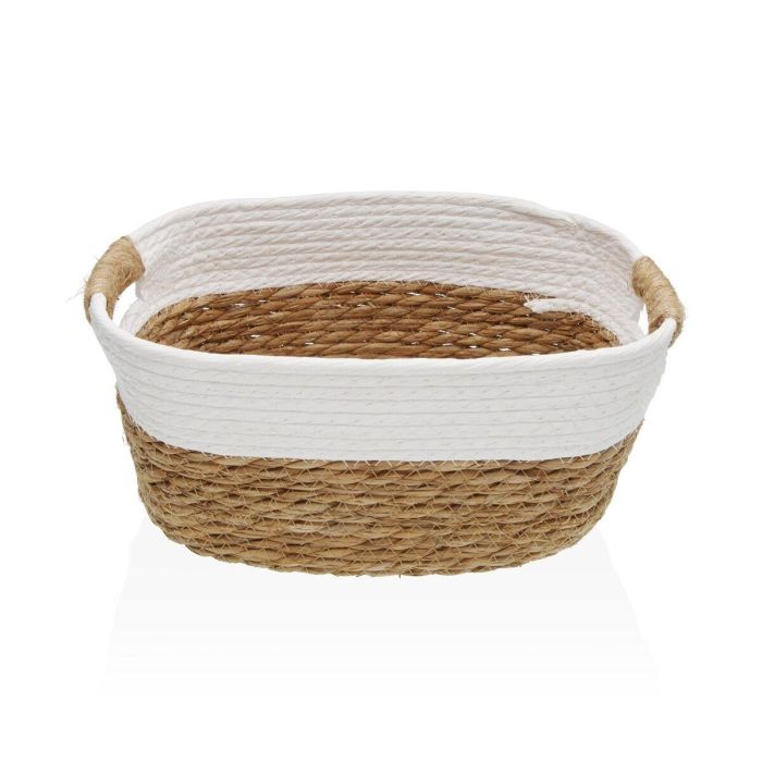 Cesta con asas blanca M Versa 23x15x31 cm - Alga y papel (2 Unidades) Cesta con asas blanca M Versa 23x15x31 cm - Alga y papel (2 Unidades)