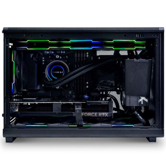 Lian Li A3 Caja Ordenador Gaming ATX Micro-ATX Compacta Negro con Madera y Cristal USB-C 2