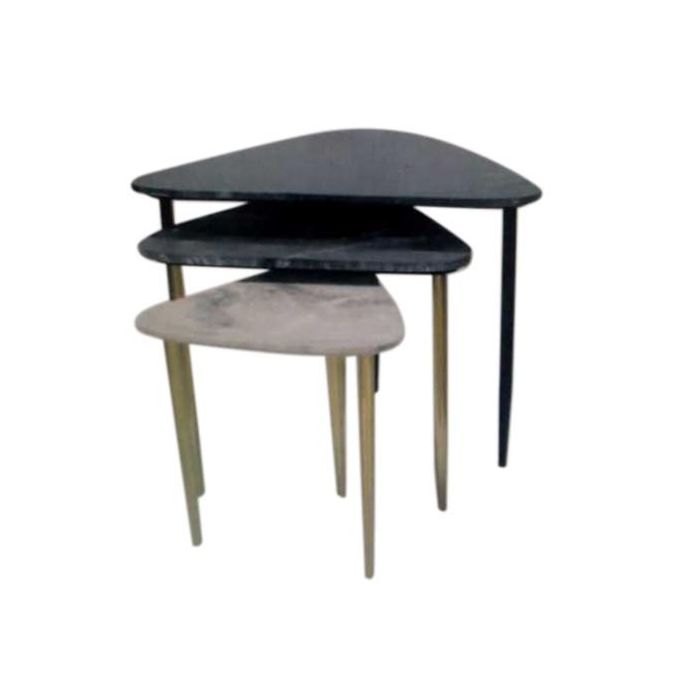 Mesita Auxiliar Moderno DKD Home Decor Blanco Negro 46.5 x 53 x 68 cm Set de 3 Mesita Auxiliar Moderno DKD Home Decor Blanco Negro 46.5 x 53 x 68 cm Set de 3