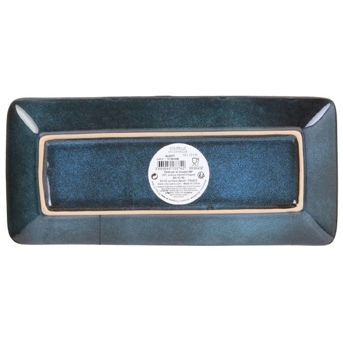Home Deco Factory Bandeja Plato Rectangular Azul Natural 10x22 cm 1