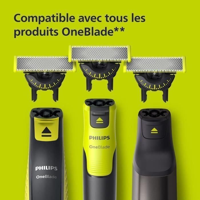 Philips OneBlade QP624/50 Cuchillas de Repuesto de Acero Inoxidable, 2 Cuchillas con Protección para la Piel 4