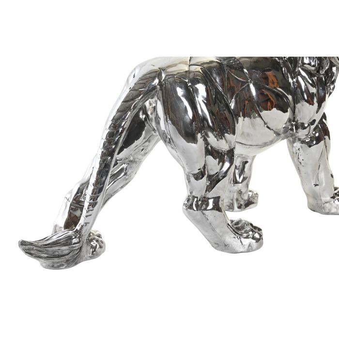 DKD Home Decor Figura León Moderna de Resina Plateada 17.5x38.5x55.5 cm 2 DKD Home Decor Figura León Moderna de Resina Plateada 17.5x38.5x55.5 cm 2
