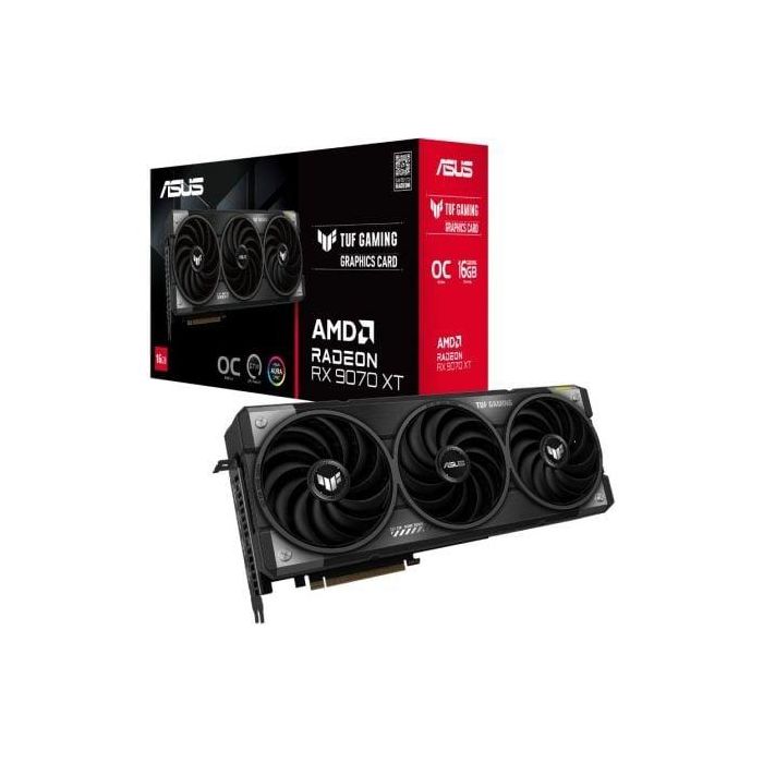 ASUS TUF-RX9070XT-O16G-GAMING Tarjeta Gráfica Gaming AMD Radeon RX 9070 XT 16GB GDDR6 PCI Express 5.0 con 3 Ventiladores ASUS TUF-RX9070XT-O16G-GAMING Tarjeta Gráfica Gaming AMD Radeon RX 9070 XT 16GB GDDR6 PCI Express 5.0 con 3 Ventiladores