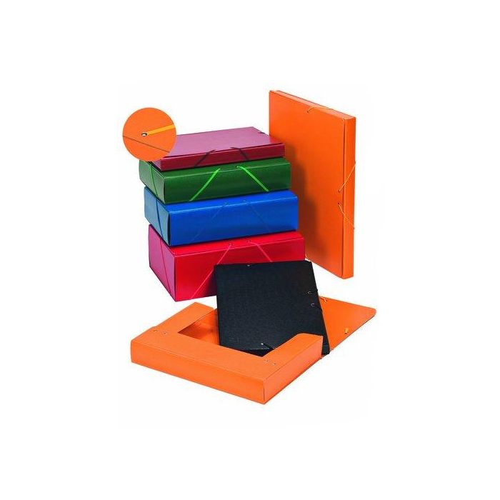 Carpeta De Proyectos Carchivo Carton Pintado A4 Gomas 9 Cm Azul