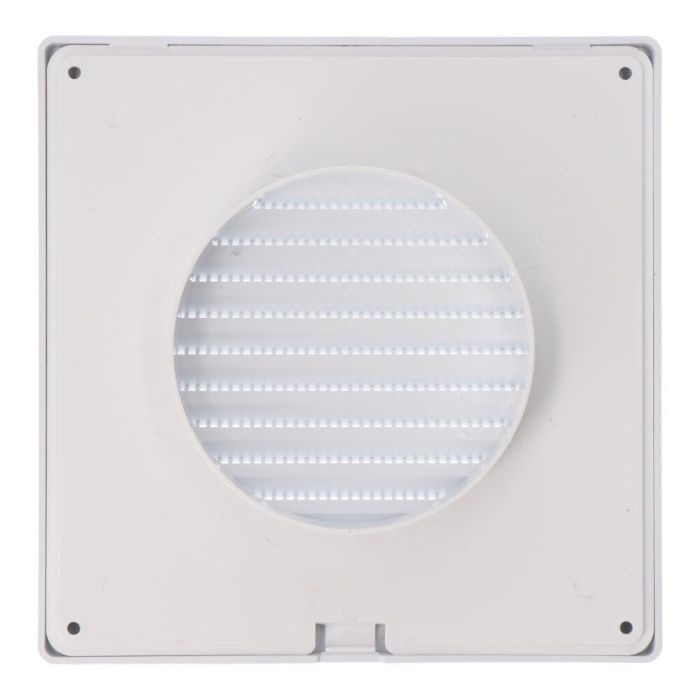 Rejilla ventilación cuadrada empotrable ø 100mm con mosquitera 170x170x10mm abs blanca 1