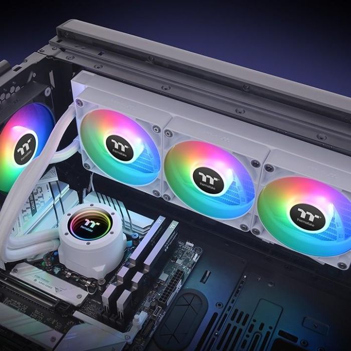 Thermaltake TH360 V2 ARGB Sync CPU Liquid Cooler Snow Edition, Kit Refrigeración Líquida 360mm para Procesador, Blanco 5