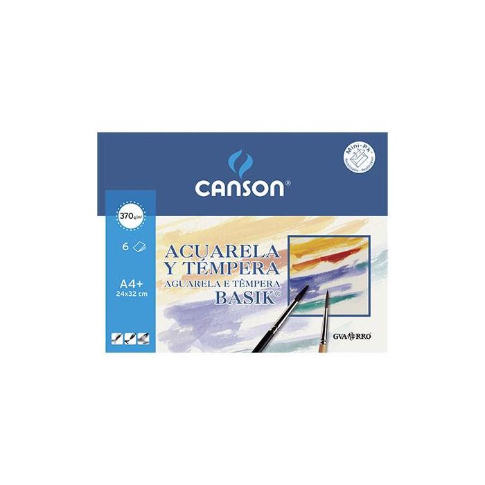 Canson Minipack Acuarela Y Témpera Basik 6 Hojas 24x32 cm