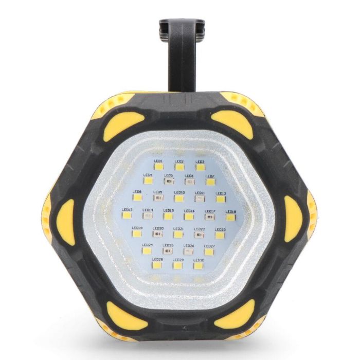 Edm Linterna de mano led recargable 3 puntos de luz, 17h autonomía, cuerpo de goma, asa rotativa 180°, incluye función power bank 1 Edm Linterna de mano led recargable 3 puntos de luz, 17h autonomía, cuerpo de goma, asa rotativa 180°, incluye función power bank 1