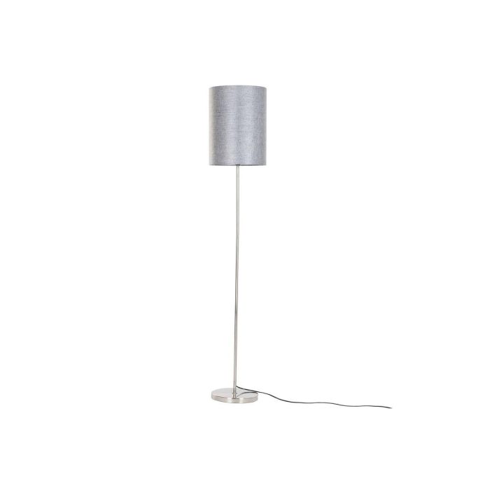 DKD Home Decor Lámpara de Pie Urban Gris Plateado E27, Metal y Poliéster 30x160x30 cm, 50W, Desmontable