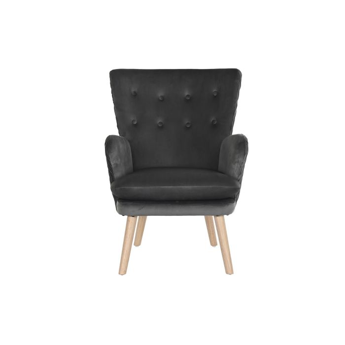 Butaca Scandi DKD Home Decor Gris Oscuro Natural 67 x 92 x 66 cm 3