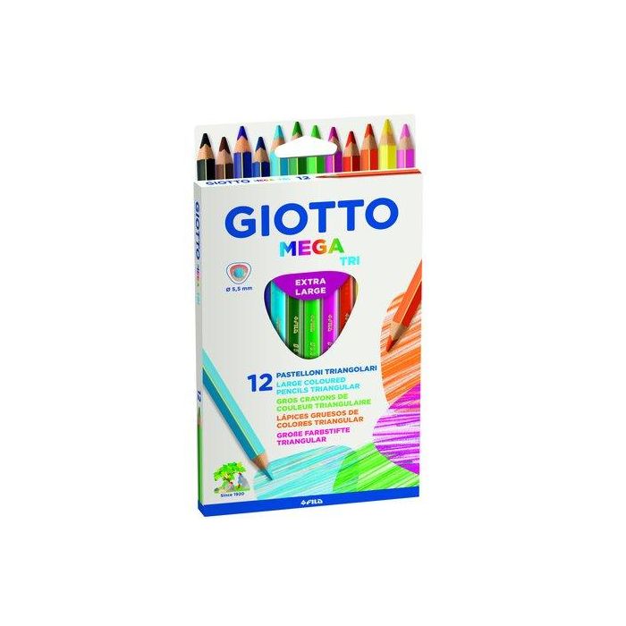 Lapices De Colores Giotto Mega Tri Caja De 12 6 unidades