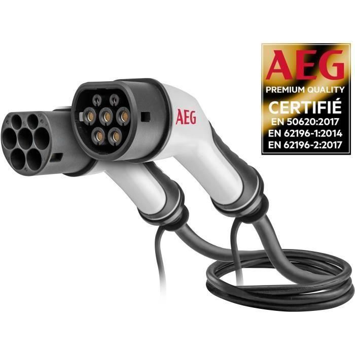 AEG 5123 Cable de Carga para Vehículos Eléctricos e Híbridos Enchufables, 16A, 5m, Trifásico 480V AC