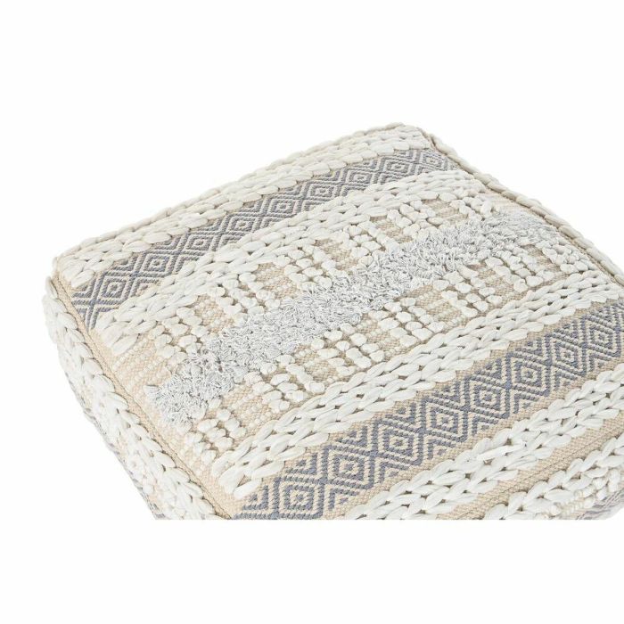 Cojin Suelo Boho DKD Home Decor Blanco Gris 60 x 25 x 60 cm 1