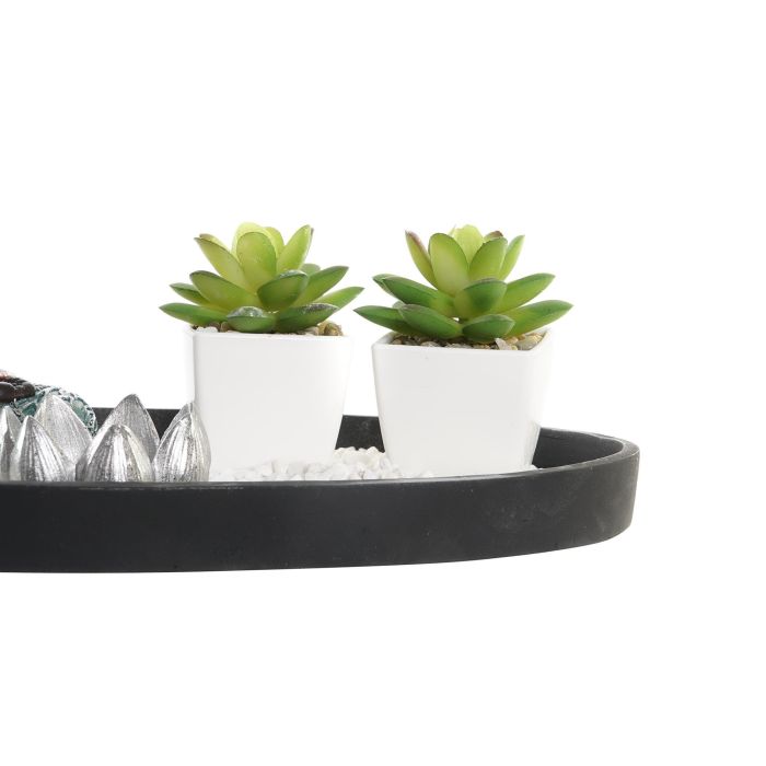 DKD Home Decor Figura Oriental Verde Blanco Resina Piedra Jardín Zen 16.5 x 15.5 x 32 cm (2 Unidades) 3