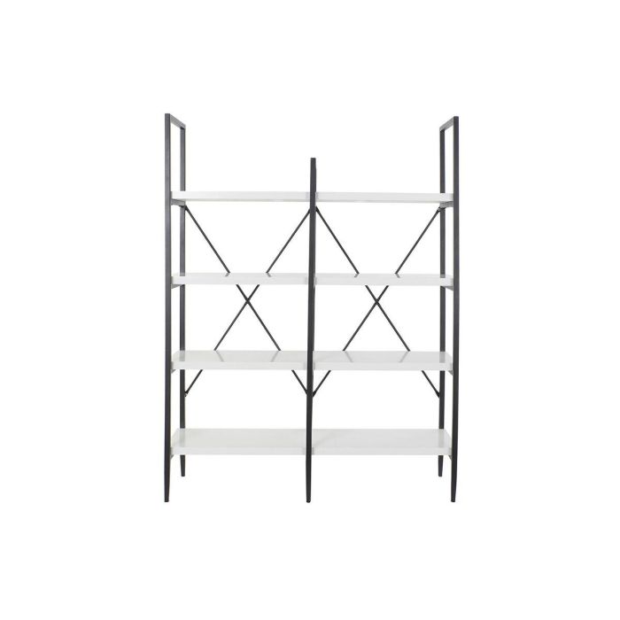 Estantería DKD Home Decor Negro Metal Blanco 4 Estantes Madera MDF (110 x 30 x 150 cm) 2