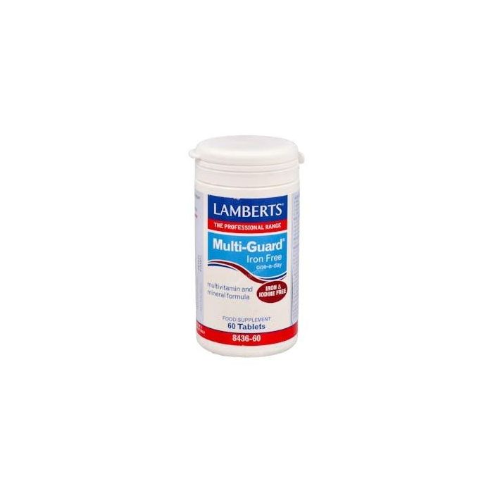LAMBERTS Multi-Guard Iron Free, Complejo Multivitamínico Sin Hierro para Defensa Natural y Energía, 60 Comprimidos