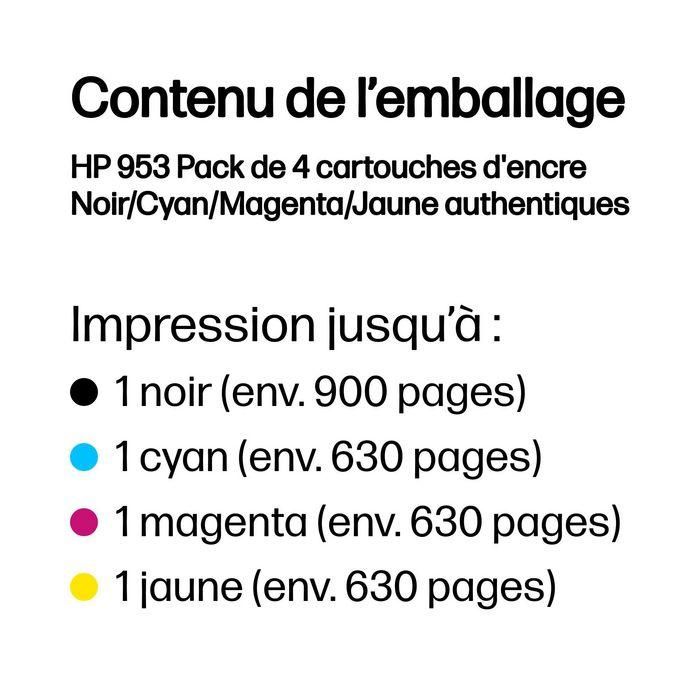 HP Tinta BK, C, M, Y para Officejet Pro 7700, 8200, 8700 Series - Nº 953 Pack De 4 4 HP Tinta BK, C, M, Y para Officejet Pro 7700, 8200, 8700 Series - Nº 953 Pack De 4 4