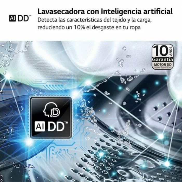 Lavadora-Secadora Inteligente LG AI Direct Drive Turbowash 360 1400 rpm 9 kg 6 Kg 2