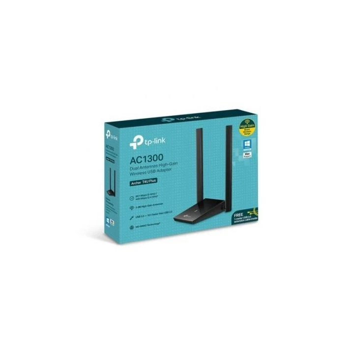 TP-Link Archer T4U Plus Adaptador USB WiFi AC1300 de Doble Banda Velocidad 867 Mbps, USB 3.0, Antenas de Alta Ganancia 4