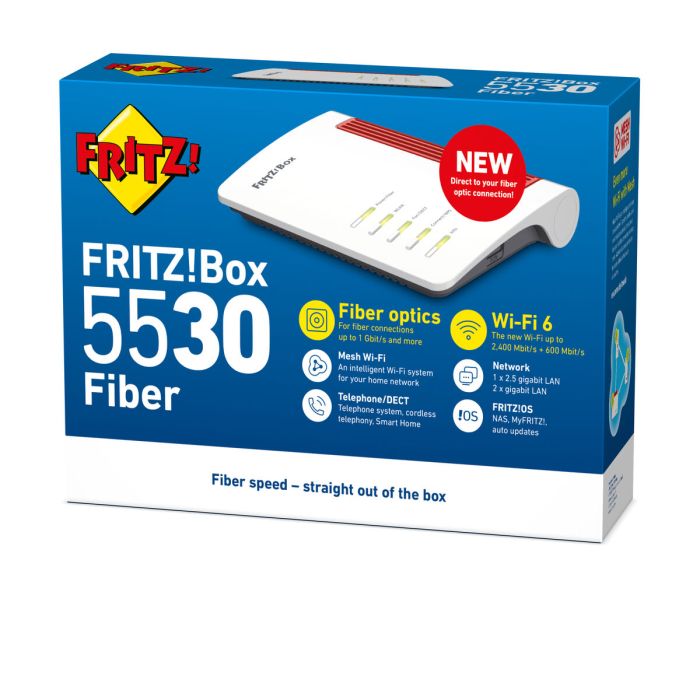 Router Fritz! FRITZBOX 5530 FIBER XGS-PONWRLS Blanco RJ45 RJ11 Ethernet LAN Wi-Fi