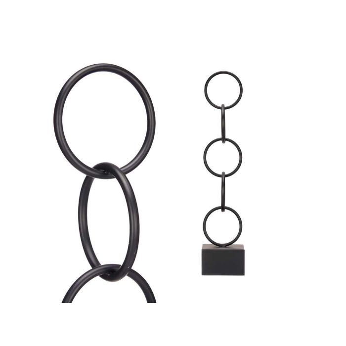 Figura Aros Negro Grande Giftdecor 12.5x60.5x12.5 cm - Metal (8 Unidades) 2 Figura Aros Negro Grande Giftdecor 12.5x60.5x12.5 cm - Metal (8 Unidades) 2