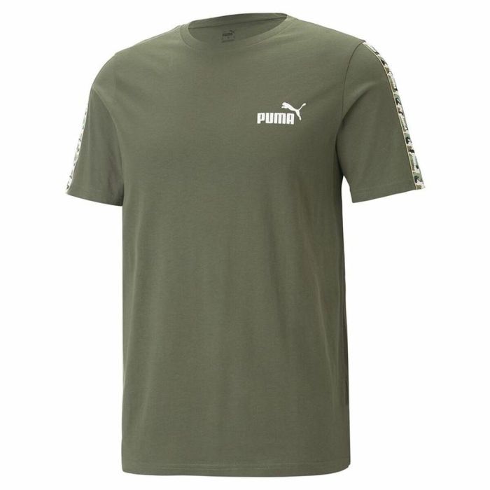 Camiseta de Manga Corta Hombre Puma Ess Tape Camo Moss S Verde Oliva Camiseta de Manga Corta Hombre Puma Ess Tape Camo Moss S Verde Oliva