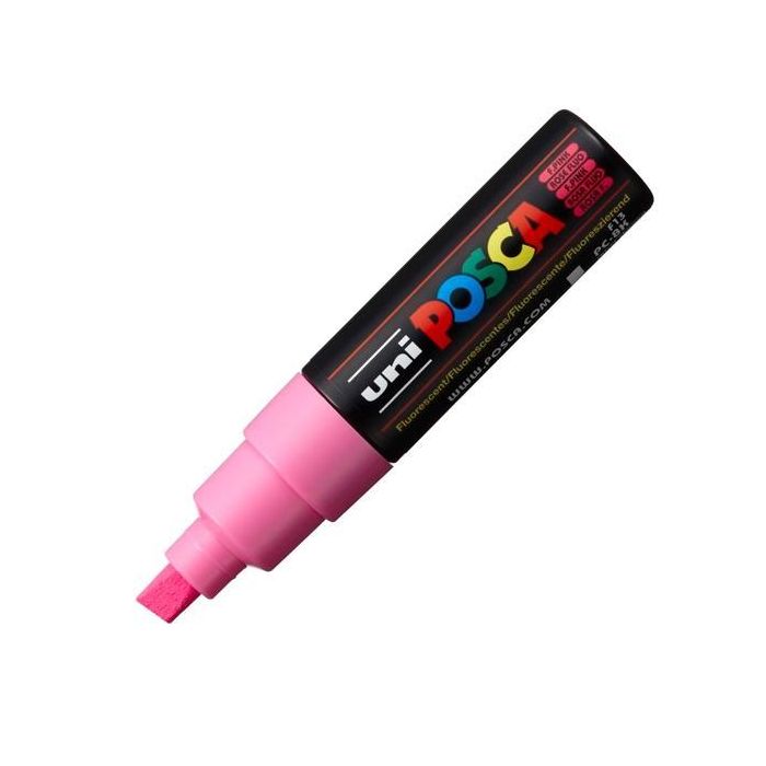 POSCA Marcador Pc-8K No Permanente Punta Biselada 8.0 mm Rosa Fluor, Tinta Base Agua, No Tóxico POSCA Marcador Pc-8K No Permanente Punta Biselada 8.0 mm Rosa Fluor, Tinta Base Agua, No Tóxico