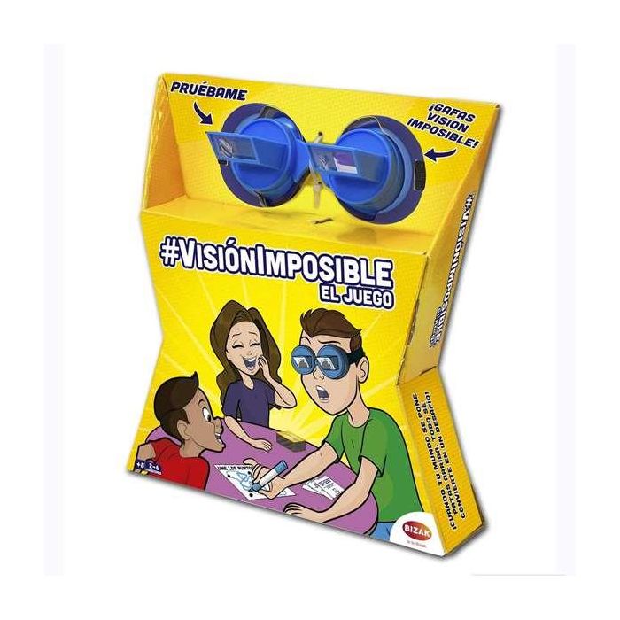 Bizak 63200070 Juego de Mesa Visión Imposible: Desafía tus sentidos con gafas que voltean la vista. Retos divertidos para +8 años 1