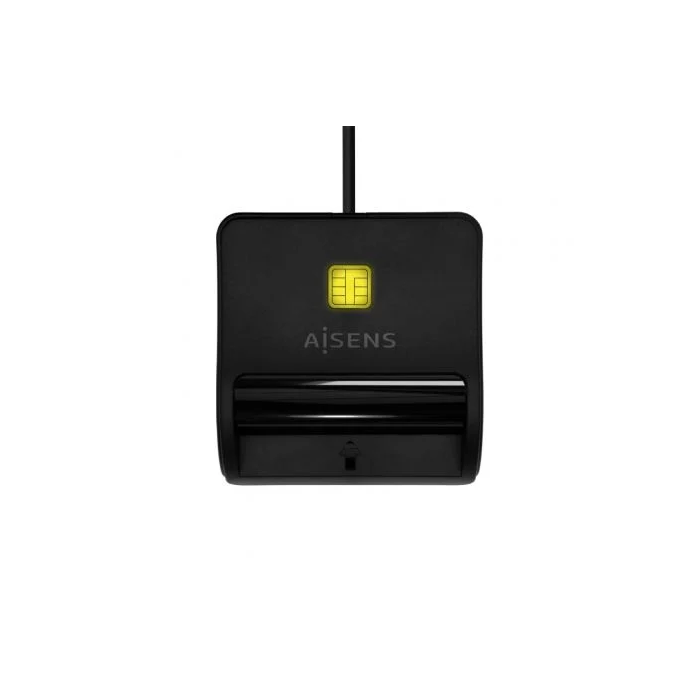 AISENS Lector USB-C para DNIe y Tarjetas Chip, Negro, Multilector Externo, Modelo ASCR-SN03C-BK