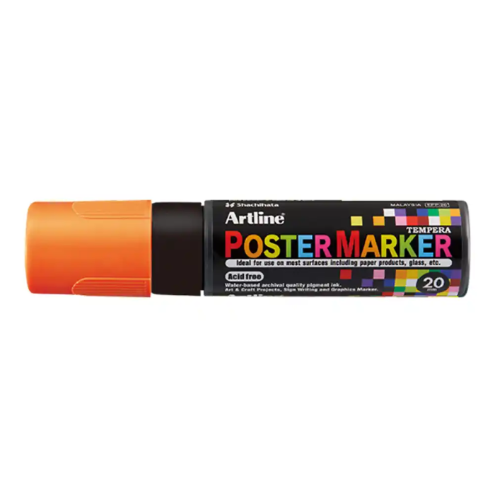 Artline Rotulador Poster Marker EPP-20 Punta Rectangular 20 mm Naranja Fluor 1