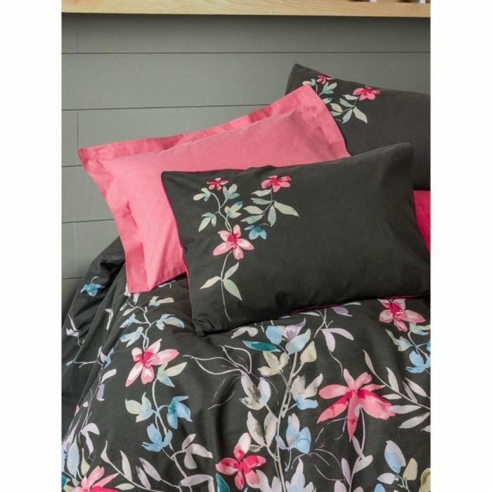 Juego de cama funda nórdica 220x240 cm + 2 fundas de almohada 60x60 cm 100% algodón Rosa 3