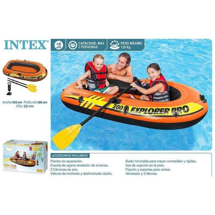 Barca hinchable explorer pro 200 196x102x33 cm con remos y bomba (+ 6 años) 1