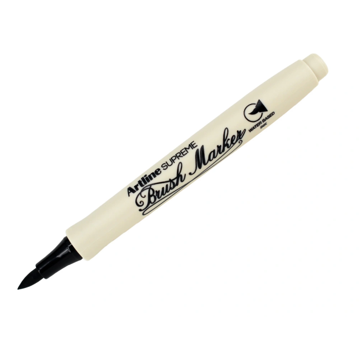 Artline Rotulador Supreme Brush EPFS Punta Pincel Tinta Base Agua Negro Trazo Fino 2