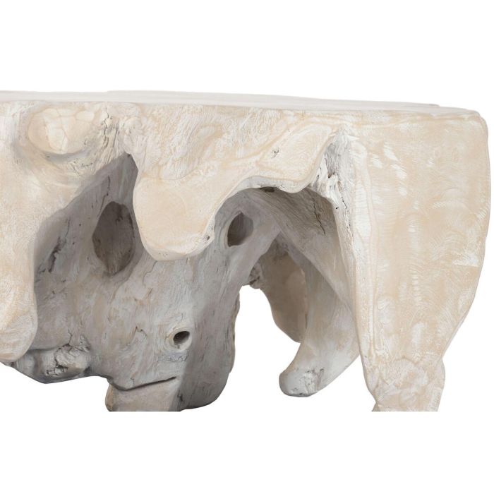 DKD Home Decor Indonesia 1c24 Mesa Centro Balines Blanco 88 x 88 x 46 cm Raíz de Teca 1