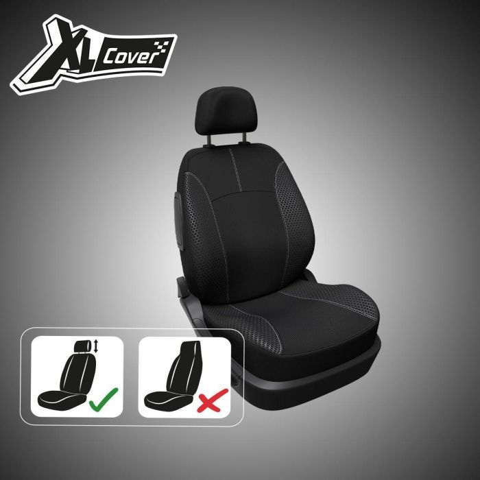 Funda para asiento de coche - XLCOVER - Compatible con airbag - Negra - Universal - 3 piezas 3 Funda para asiento de coche - XLCOVER - Compatible con airbag - Negra - Universal - 3 piezas 3