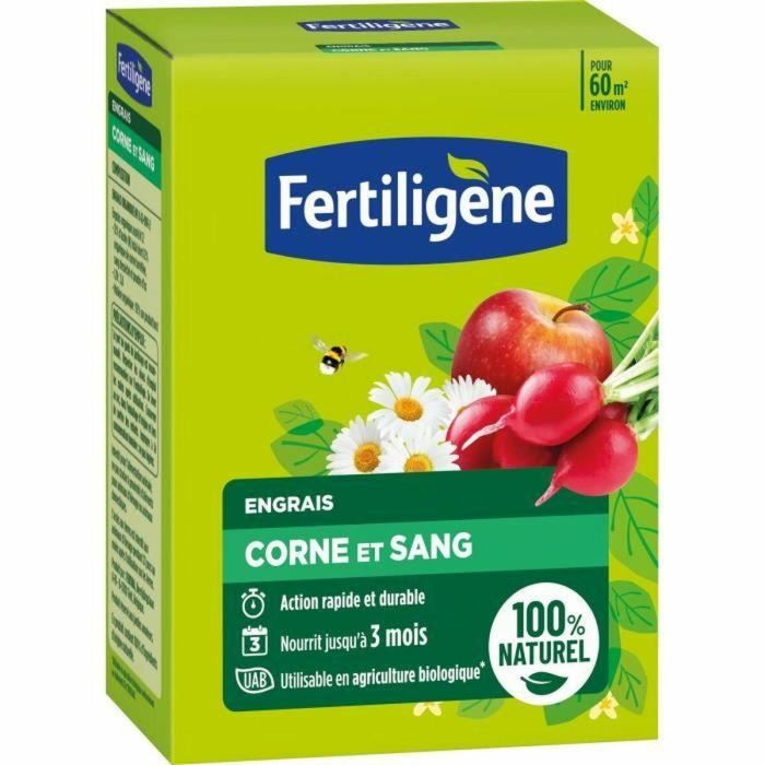 FERTILIGENE FCOSAN3 - Fertilizante de Cuerno y Sangre 3 kg - Acción rápida y duradera - Nutre hasta 3 meses - Hasta 60m² fertilizados