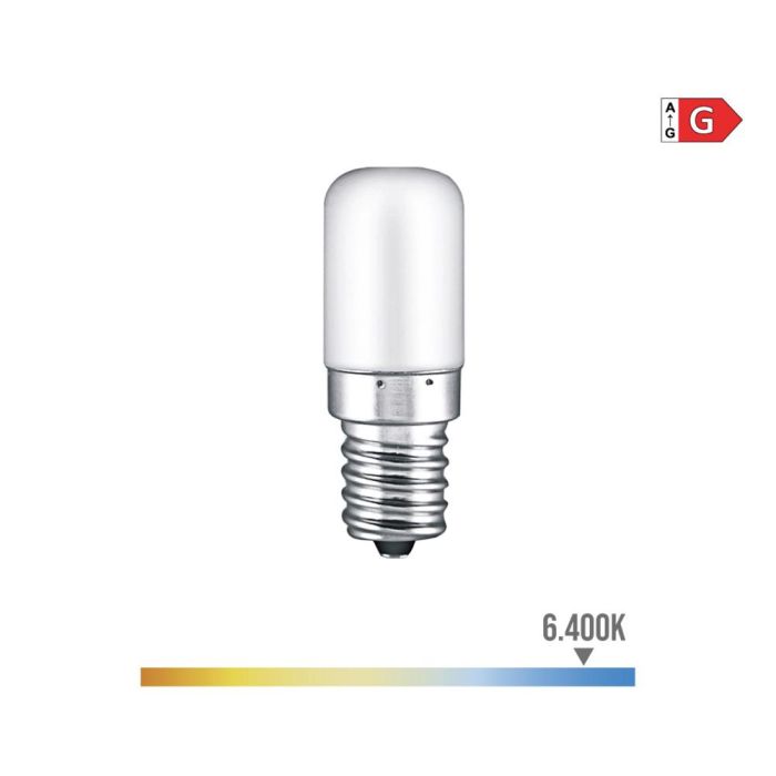 Edm Bombilla Pebetero Tubular LED E14 1.8W 130lm 6400K Luz Fría Ø1.8x4.8cm Clase G