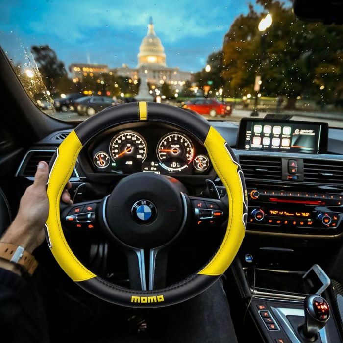 Funda Volante Momo Fun Black-Yellow M 38-39 cm MOMLSWC0FUNBY 5 Funda Volante Momo Fun Black-Yellow M 38-39 cm MOMLSWC0FUNBY 5