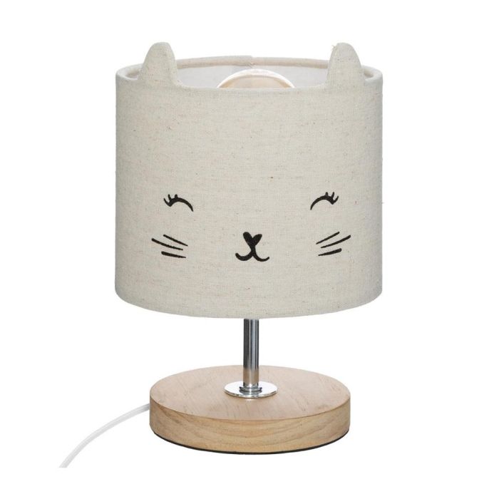 Atmosphera Lámpara de mesa infantil 'Cat' E14, pantalla Ø15x13.1cm, altura total 23cm, bombilla no incluida 0 Atmosphera Lámpara de mesa infantil 'Cat' E14, pantalla Ø15x13.1cm, altura total 23cm, bombilla no incluida 0
