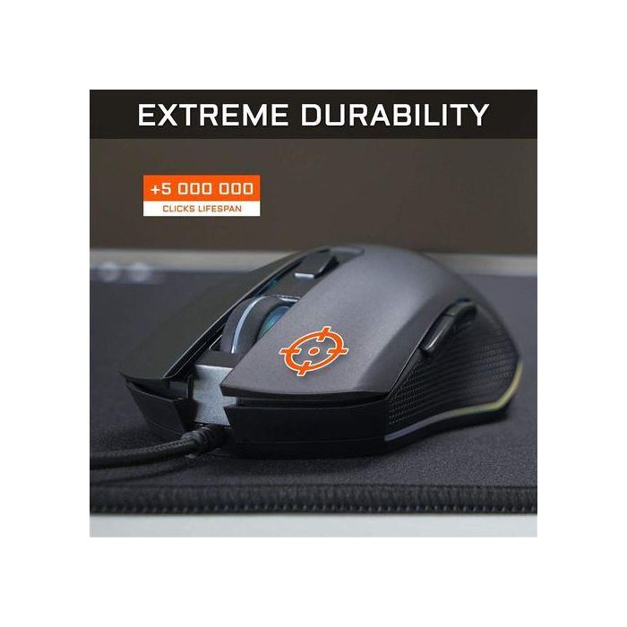 THE G-LAB Ratón Gaming Inalámbrico KULT- HELIUM WL, Negro y Azul, 2400 DPI, 6 Botones, USB 3