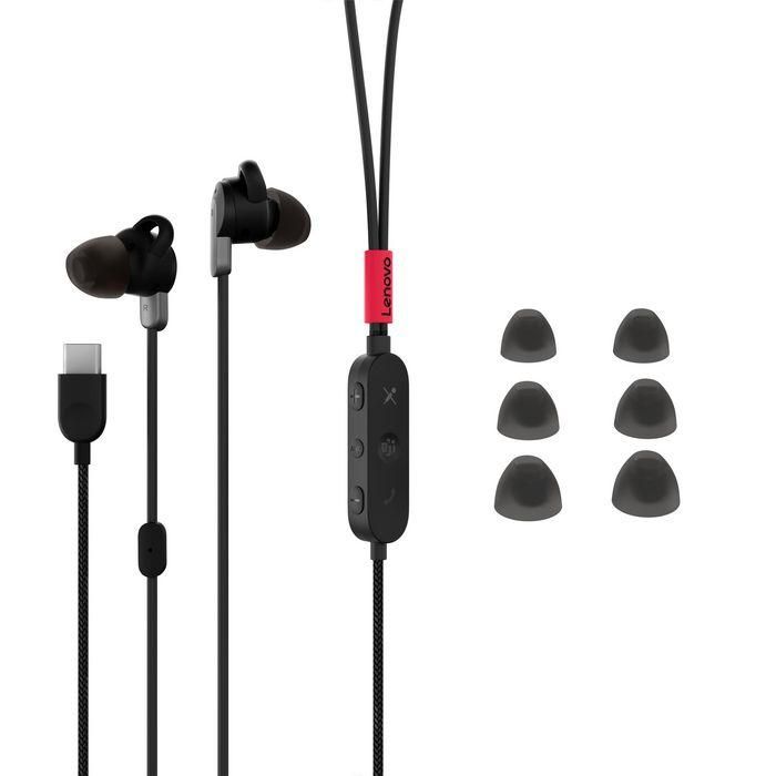 Lenovo Headphones/Headset Wired In-Ear Music/Everyday Usb Type-C Black 3 Lenovo Headphones/Headset Wired In-Ear Music/Everyday Usb Type-C Black 3