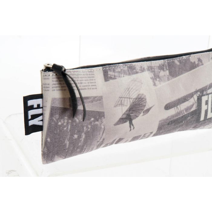 DKD Home Decor Estuche Vintage de Lienzo Blanco y Negro, Colección Aviación, 11x14x29cm (12 Unidades, Surtido Aleatorio) 1