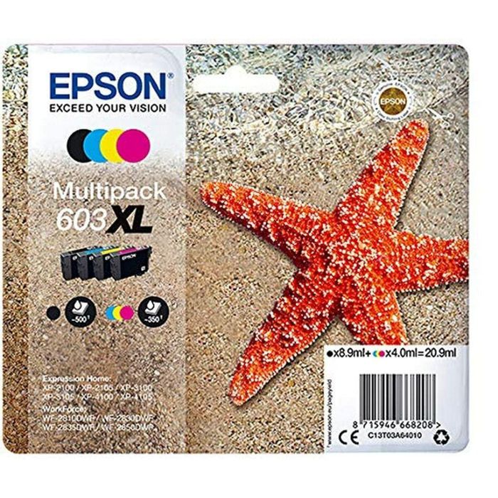 Cartucho de Tinta Original Epson C13T03A64020 4 Piezas Negro Multicolor Cartucho de Tinta Original Epson C13T03A64020 4 Piezas Negro Multicolor